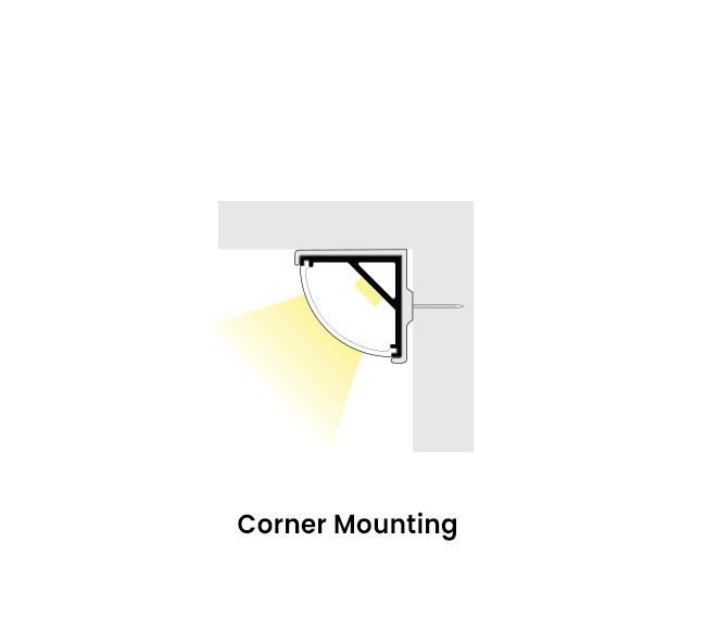 Corner Linear lights X2 mounting